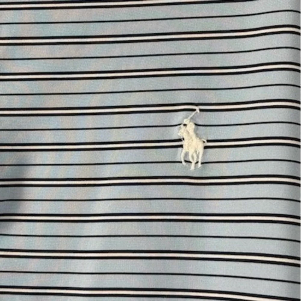 Polo Ralph‎ Lauren Men's Size XL Blue Striped Performance Golf Polo Shirt